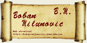 Boban Milunović vizit kartica